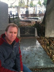 Dr. Andrew Corbett at the graveside of FWB