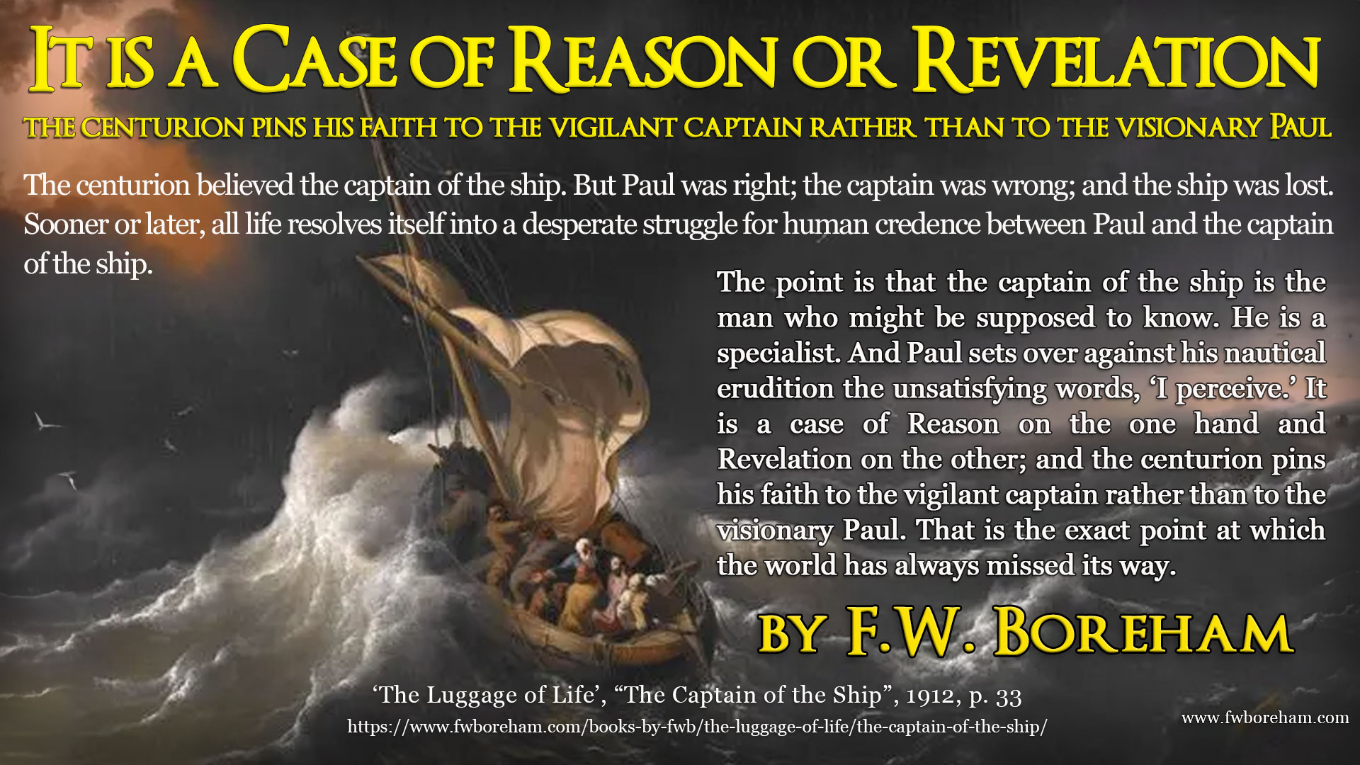 A Case of Reason or Revelation